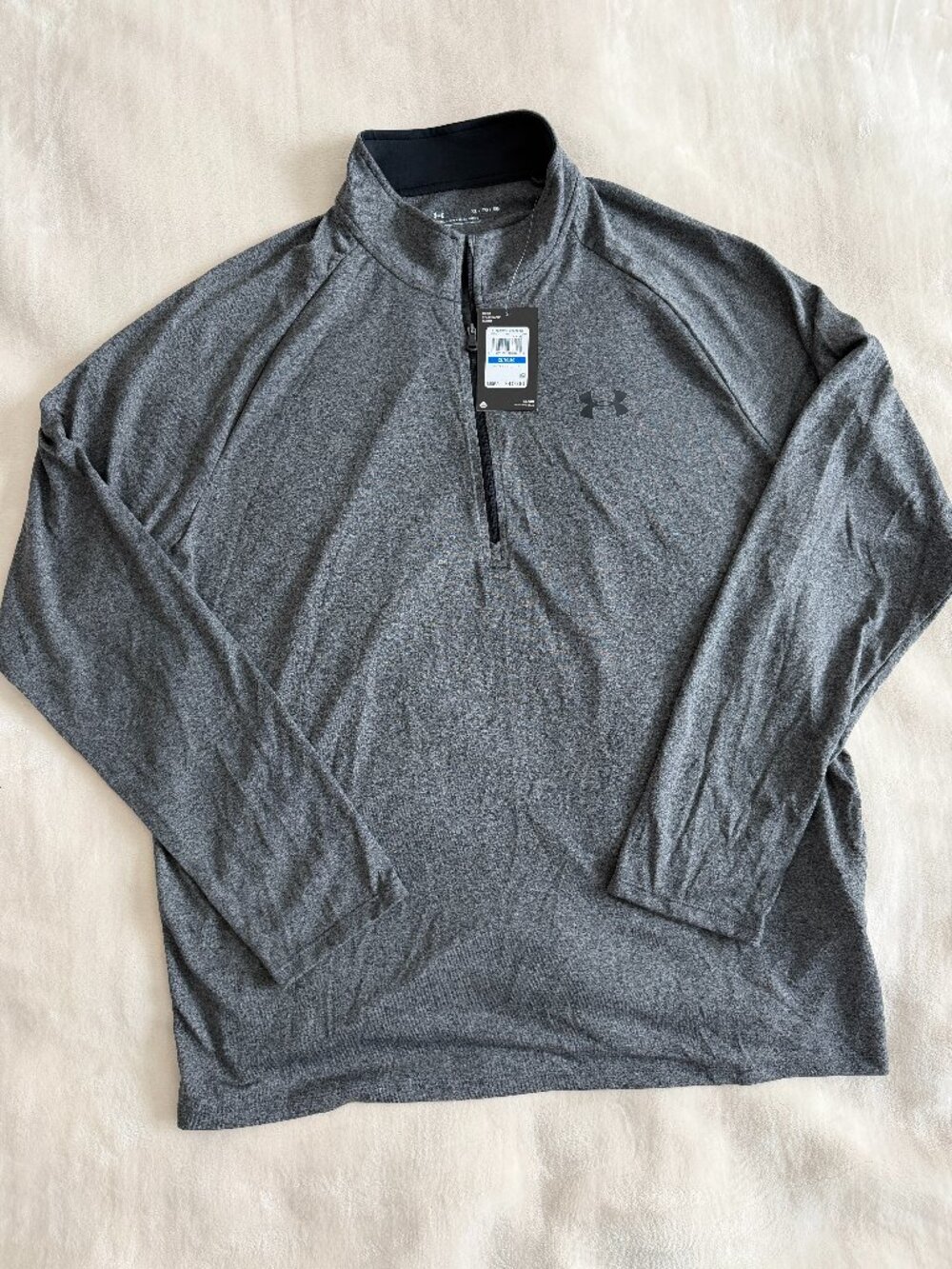 Under Armour UA Tech 2.0 Half Zip Mens XL Gray Loose Fit Athletic Shirt NWT